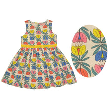 Load image into Gallery viewer, CrayonFlakes Soft and comfortable CrayonFlakes Kids Wear for Girls 100% Cotton Sleeveless Printed Frock Dress / Frock