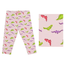 Load image into Gallery viewer, CrayonFlakes Soft and comfortable Crazy Dinosaur Light Pink Leggings