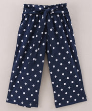 Load image into Gallery viewer, Polka Dots Belt Palazzo - Navy