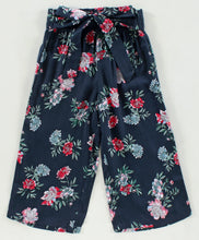 Load image into Gallery viewer, Floral Printed Belt Palazzo - Navy