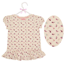 Load image into Gallery viewer, CrayonFlakes Soft and comfortable CrayonFlakes Kids Wear for Girls Cotton White Pink Night Suit SleepSuit Set