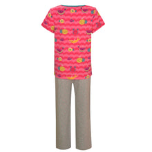 Load image into Gallery viewer, CrayonFlakes Soft and comfortable Fruits Print With Polka Dot Night Suit - Pink & Grey