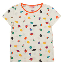 Load image into Gallery viewer, CrayonFlakes Soft and comfortable Blocks & Polka Dot Night Suit - White & Orange