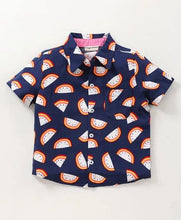 Load image into Gallery viewer, CrayonFlakes Soft and comfortable Watermelon Prinetd Shirt - Navy