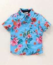 Load image into Gallery viewer, CrayonFlakes Soft and comfortable Floral Printed Shirt - Blue
