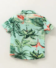 Load image into Gallery viewer, CrayonFlakes Soft and comfortable Forest Printed Shirt - Sea Green