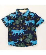Load image into Gallery viewer, CrayonFlakes Soft and comfortable Forest with Big Cat Printed Shirt