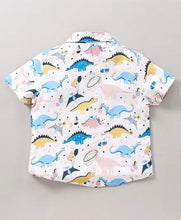 Load image into Gallery viewer, CrayonFlakes Soft and comfortable Dinosaur Printed Shirt - Offwhite