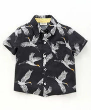 Load image into Gallery viewer, CrayonFlakes Soft and comfortable Birds Printed Shirt - Black