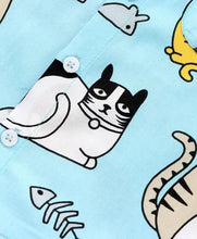 Load image into Gallery viewer, CrayonFlakes Soft and comfortable Kitty Printed Shirt - Blue