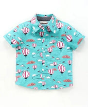 Load image into Gallery viewer, CrayonFlakes Soft and comfortable Air Balloons Printed Shirt - Green
