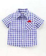 Load image into Gallery viewer, CrayonFlakes Soft and comfortable Checkered Printed Shirt - Blue