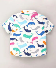Load image into Gallery viewer, Whales Printed Shirt - Offwhite