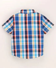 Load image into Gallery viewer, CrayonFlakes Soft and comfortable Half Sleeves Checkered Shirt - Blue