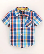 Load image into Gallery viewer, CrayonFlakes Soft and comfortable Half Sleeves Checkered Shirt - Blue