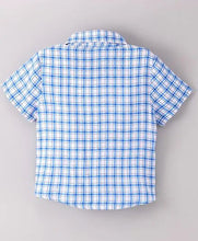 Load image into Gallery viewer, CrayonFlakes Soft and comfortable Half Sleeves Checkered Shirt - Blue