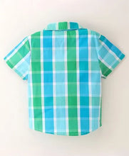 Load image into Gallery viewer, CrayonFlakes Soft and comfortable Half Sleeves Checkered Shirt - Blue