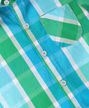 Load image into Gallery viewer, CrayonFlakes Soft and comfortable Half Sleeves Checkered Shirt - Blue