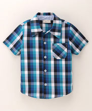 Load image into Gallery viewer, Half Sleeves Checkered Shirt - Blue