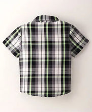 Load image into Gallery viewer, CrayonFlakes Soft and comfortable Half Sleeves Checkered Shirt - Black