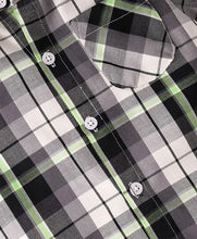 Load image into Gallery viewer, CrayonFlakes Soft and comfortable Half Sleeves Checkered Shirt - Black