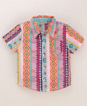 Load image into Gallery viewer, CrayonFlakes Soft and comfortable Jacquard Printed Shirt - Orange