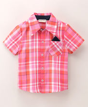 Load image into Gallery viewer, Half Sleeves Checkered Shirt - Pink