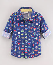 Load image into Gallery viewer, Boats Full Sleeves Shirt - Navy