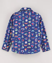 Load image into Gallery viewer, Boats Full Sleeves Shirt - Navy