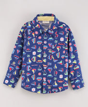 Load image into Gallery viewer, Boats Full Sleeves Shirt - Navy