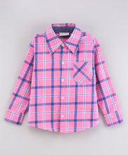 Load image into Gallery viewer, Checkered Full Sleeves Shirt - Pink