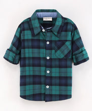 Load image into Gallery viewer, Checkered Full Sleeves Shirt - Green