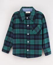 Load image into Gallery viewer, Checkered Full Sleeves Shirt - Green