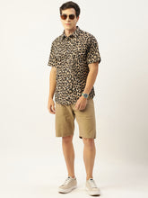 Load image into Gallery viewer, Leopard Print Half Sleeves Mens Shirt