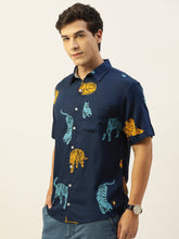Load image into Gallery viewer, Tiger Printed Half Sleeves Mens Shirt
