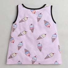 Load image into Gallery viewer, CrayonFlakes Soft and comfortable Icecream Printed Sleeveless Set
