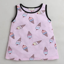 Load image into Gallery viewer, CrayonFlakes Soft and comfortable Icecream Printed Sleeveless Set