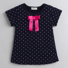 Load image into Gallery viewer, CrayonFlakes Soft and comfortable Polka Print Half Sleeve Bow Set