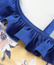 Load image into Gallery viewer, CrayonFlakes Soft and comfortable Frill and Strap Floral Top Skirt Set