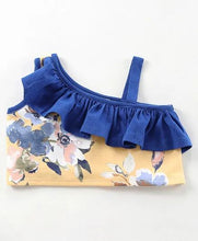 Load image into Gallery viewer, CrayonFlakes Soft and comfortable Frill and Strap Floral Top Skirt Set