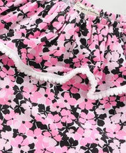 Load image into Gallery viewer, CrayonFlakes Soft and comfortable Floral Strap Cold Shoulder Top Short Set