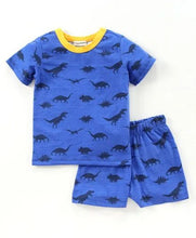 Load image into Gallery viewer, CrayonFlakes Soft and comfortable Dinosaur Printed Half Sleeves Set