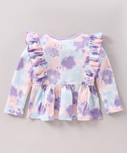 Load image into Gallery viewer, Tie and Dye Front Frill Top Leggings Set
