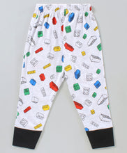 Load image into Gallery viewer, Blocks Printed Sweatshirt Jogger Set - Offwhite