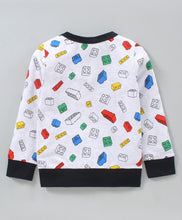 Load image into Gallery viewer, Blocks Printed Sweatshirt Jogger Set - Offwhite