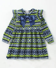 Load image into Gallery viewer, Jacquard Polar Fleece Dress Leggings Set - Navy