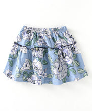 Load image into Gallery viewer, Frilled Solid Bow Top and Floral Skirt Set