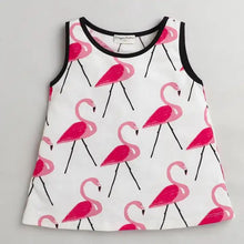 Load image into Gallery viewer, CrayonFlakes Soft and comfortable Flamingo Printed Sleeveless Set
