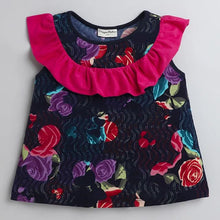 Load image into Gallery viewer, CrayonFlakes Soft and comfortable Floral Printed Yoke Frill Set