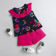 Load image into Gallery viewer, CrayonFlakes Soft and comfortable Floral Printed Yoke Frill Set